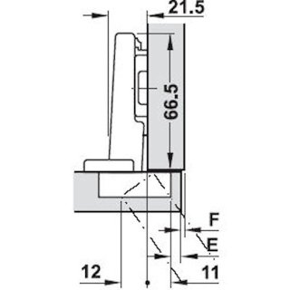 BLUM Clip Top Blumotion Schanier Topfband 110&deg;  mit D&auml;mpfer Eckanschlag Ohne Montageplatte