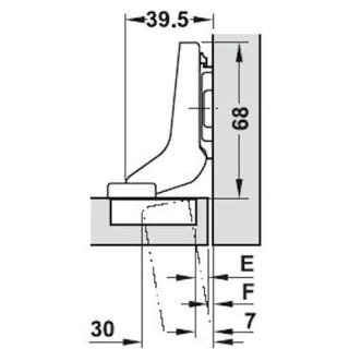 BLUM Clip Top Blumotion Schanier Topfband 110&deg;  mit D&auml;mpfer Innenanschlag Ohne Montageplatte