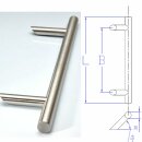 Edelstahl Haust&uuml;rgriff Stangengriff mit schr&auml;gen St&uuml;tzen  L&auml;nge L:350 Achsma&szlig; B:210mm