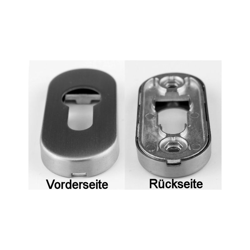 ovale Form 9 mm Stärke für Profilzylinder FELGNER Edelstahl-Schutzrosette für Innentüren bzw Schlüsselrosette Innenbereich