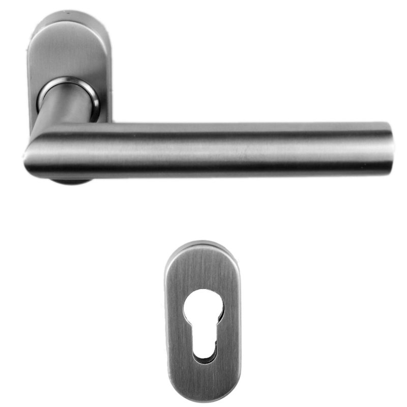 Aktion Haustür-Halbgarnitur L-Form 10/92 Edelstahl Haustürgriff Türgriff Klinke Aktion Haustür-Halbgarnitur L-Form 10/92 Edelstahl Haustürgriff Türgriff Klinke