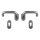 Edelstahl Haust&uuml;r Griff Komplettgarnitur auf Ovalrosette U-Form 
