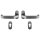 Edelstahl Haust&uuml;r Griff Komplettgarnitur auf Ovalrosette U-Form abgeschr&auml;gt kantig