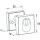 Edelstahl PZ- Schutzrosetten-Paar quadratisch f&uuml;r Haus und Wohnungst&uuml;ren mit Zylinderabdeckung federnd gelagert