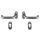 Edelstahl Haust&uuml;r Griff Komplettgarnitur auf Ovalrosette U-Form gekr&ouml;pft