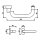 Edelstahl Haust&uuml;r Griff Komplettgarnitur auf Ovalrosette U-Form gekr&ouml;pft