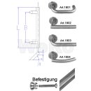 Edelstahl Haust&uuml;r Beschlag- Set in verschiedenen L&auml;ngen Rundrosette Art.Nr.:1801 Ma&szlig; L:350/ Ma&szlig; B:210mm