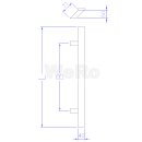 Edelstahl Haust&uuml;r Beschlag- Flachgriff- Set auf  quadratischen Rosetten 841Z Ma&szlig; L: 600/ Lochabstand B:400mm