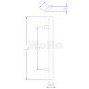 Edelstahl Haustür Beschlag- Flachgriff- Set auf  quadratischen Rosetten 841Z  Maß L: 1600/ Lochabstand B:1400mm