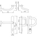 Haust&uuml;r Schmalrahmen - Garnitur in Edelstahl mit Zylinderabdeckung B&uuml;gel / Dr&uuml;cker