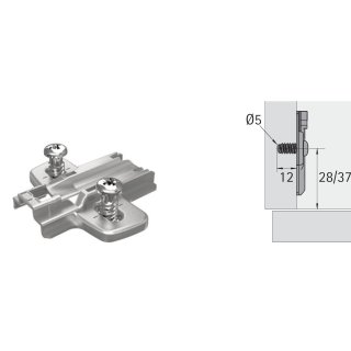 Hettich Montageplatte mit Lochreihenabstand 28 mm passend zu Hettich Sensys 8645i TH 52