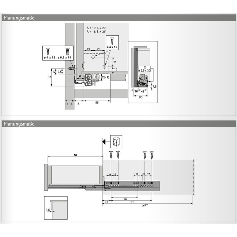 Направляющие hettich quadro v6 silent system схема монтажа