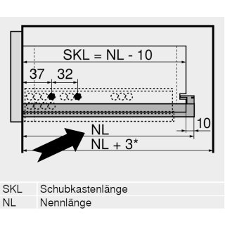 WeRo-Set: Blum Vollauszug f&uuml;r Holzschubk&auml;sten Movento mit Softclose-Einzug im Set inklusive Kupplungen 250 mm