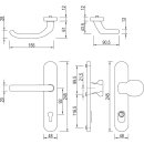 Schutzbeschlag f&uuml;r Haust&uuml;ren Knopf/ Dr&uuml;cker mit Zylinderabdeckung und Hochhaltefeder